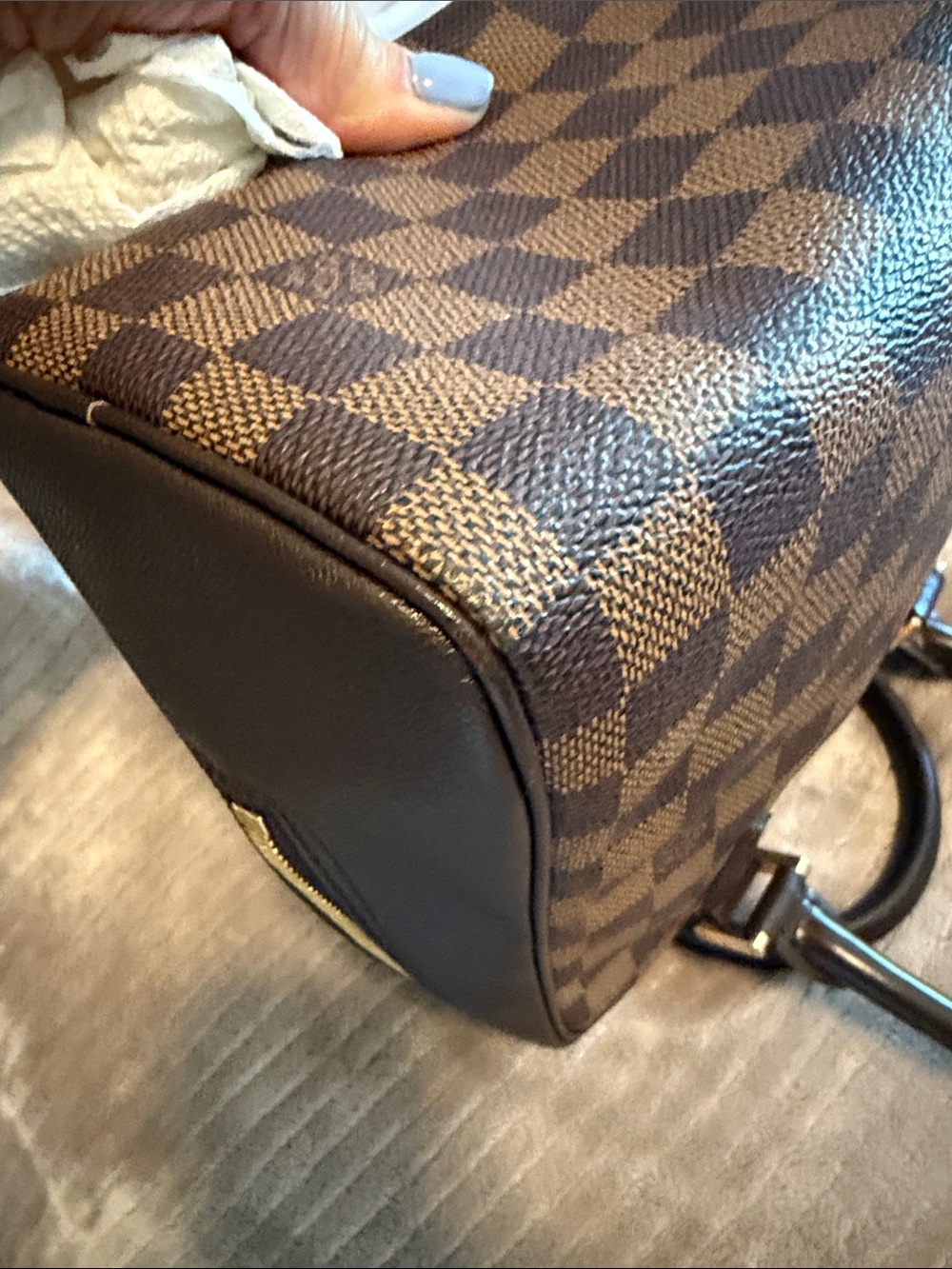 EUC Louis Vuitton Damier Ebene Brera Handbag with Dustbag - Picture 3 of 16